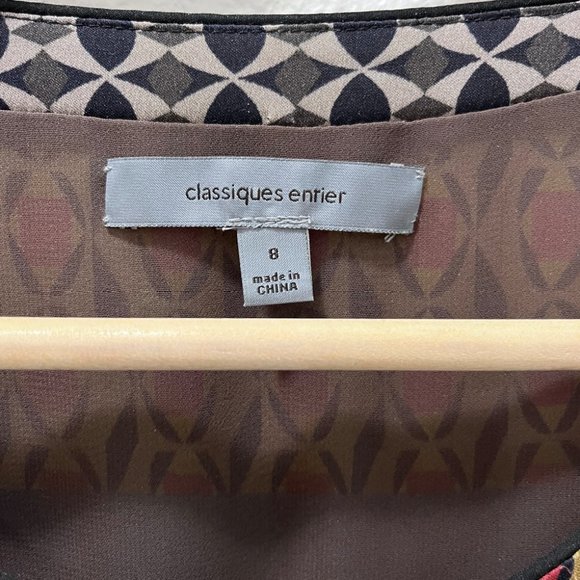 Classiques Entier Graphic Silk Dress Size 8 - Picture 3 of 6